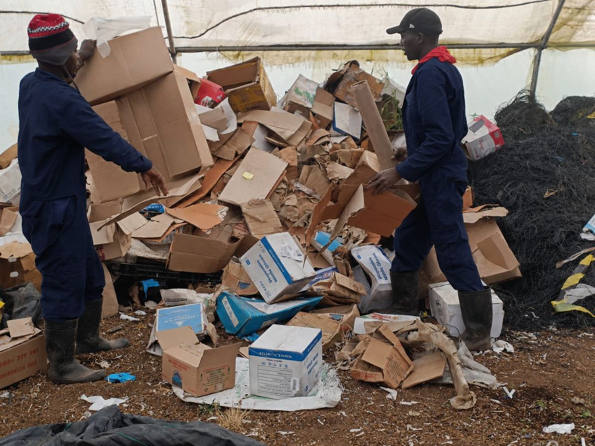 Polypac Traders crew sorting cardboard and recyclables